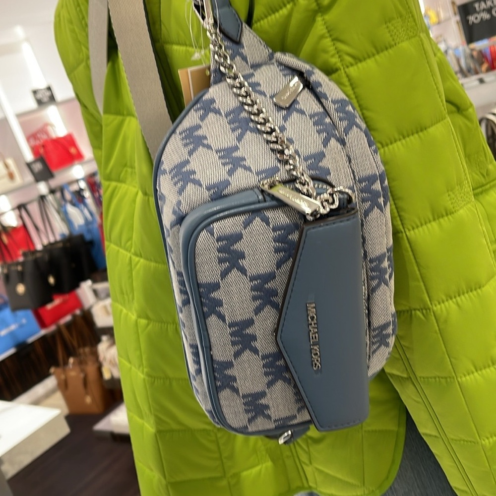MICHAEL KORS
Maisie Large Logo 2-in-1 Sling Waist Fanny Pack Crossbody 
Denim/ - Picture 16 of 16